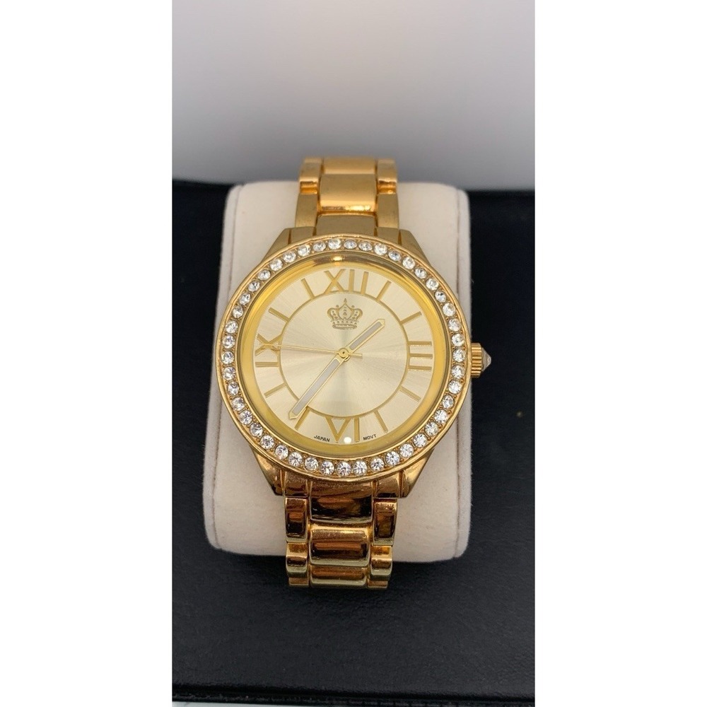 Premier Designs‎ Womens Watch 40mm Gold Tone Dial Crystals Needs Battery
